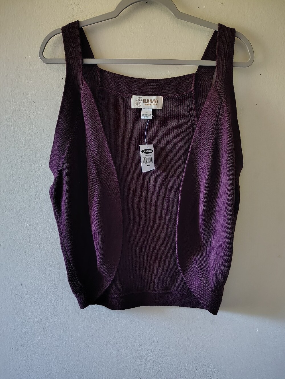 Old Navy Purple Sweater Vest XXL Knit Y2K Stretch Fall Academia Grandpa Cozy NWT